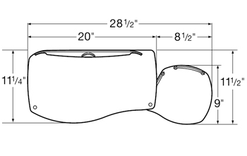 Technical Drawing for WorkRite 2110RLN Mouse-Under Microsoft Natural Keyboard Platform