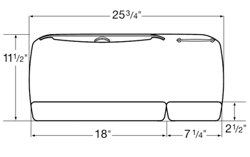 Diagram for WorkRite UB483-25 or CB483-25 Slit Pad Combo 26 inch Keyboard Platform