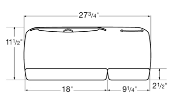 Diagram for WorkRite UB486-25 or CB486-25 Standard 28 inch Split Pad Keyboard Platform