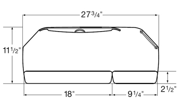 Diagram for WorkRite UB488-25 or CB488-25 Split-Pad Corner Adjustable Keyboard Platform