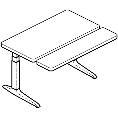 WorkRite Sierra HX Electric Rectangular Bi-Level Sit-Stand Table