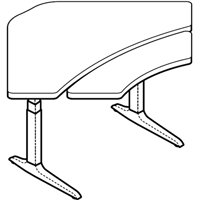 WorkRite Sierra HX Electric Equal Corner 2 Legs Bi-Level Table