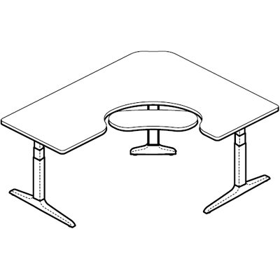 WorkRite Sierra HX Electric Offset Corner Keyboard Cutout Table