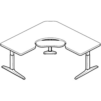 WorkRite Sierra HXL Electric Equal Corner Keyboard Cutout Table