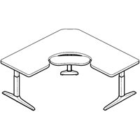 WorkRite Sierra HXL Electric Equal Corner Keyboard Cutout Table