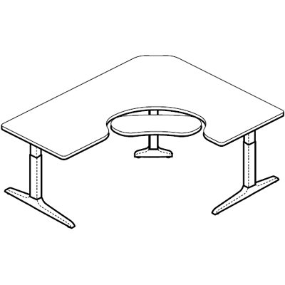 WorkRite Sierra HXL Electric Offset Corner Keyboard Cutout Table