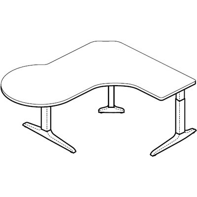 P Peninsula Workcenter Left, Dual Depth - SEHXL72366024X