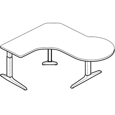 WorkRite Sierra HXL Electric P Peninsula 3 Legs Workcenter
