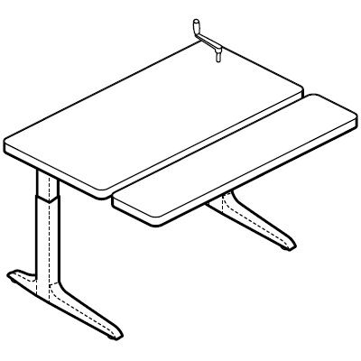 WorkRite Sierra HX Crank Rectangular Bi Level Height Adjustable Workcenter