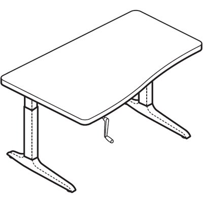 Workrite Sierra HXL Crank Rectangular Curved Front Workcenter