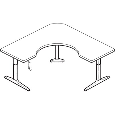 Workrite Sierra HXL Crank Cockpit Corner Sit-to-Stand Workcenter