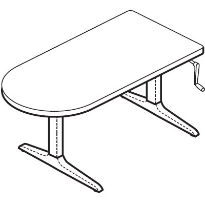 Workrite Sierra HXL Crank Peninsula 2 Legs Sit-Stand Workcenter
