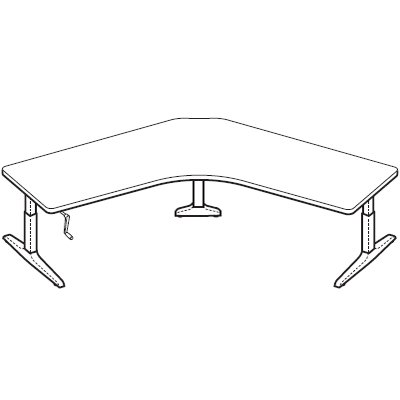 Workrite Sierra HXL Crank 120 Degree 3 Legs Sit-to-Stand Table