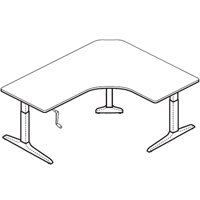 Workrite Sierra HXL Crank Offset Corner 3 Legs Sit-Stand Table