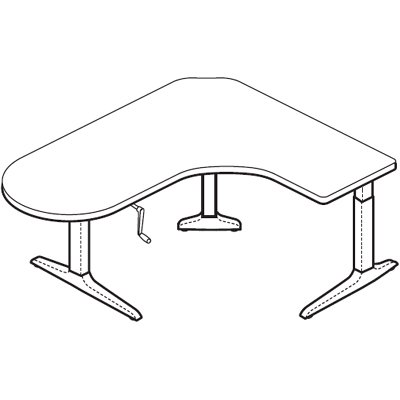Workrite Sierra HXL Crank Peninsula 3 Legs Sit-Stand Workcenter