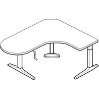 Workrite Sierra HXL Crank Peninsula 3 Legs Sit-Stand Workcenter