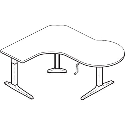 P Peninsula Workcenter Right, Dual Depth SCFHXL60247236X
