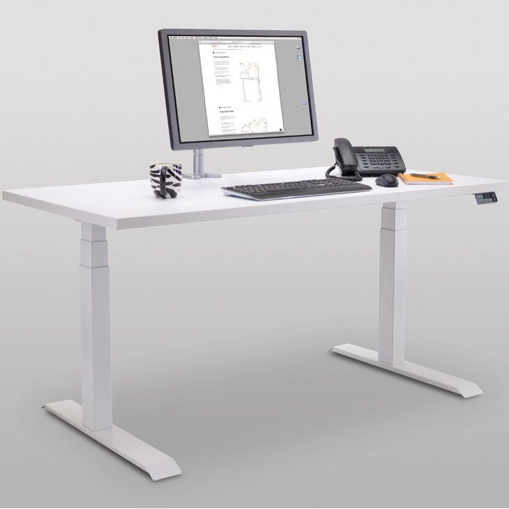 Workrite Essentia Electric Small Equal Corner 2 Leg Workcenter