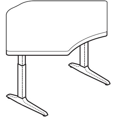 Workrite Essentia Electric Small Equal Corner 2 Leg Workcenter