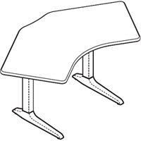 Workrite Essentia Electric 120 degree Corner 2 Leg Workcenter