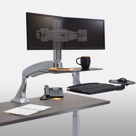 Dual Monitor Sit-Stand Workstation
