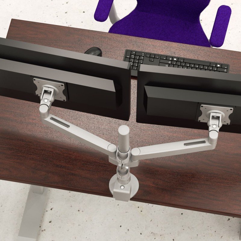 Conform Dual Static Monitor Arm in Silver