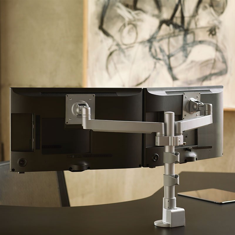Conform Dual Static Monitor Arm in Silver