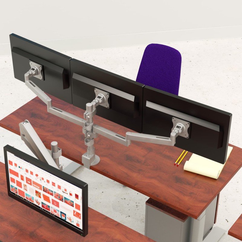 Conform Triple Static Monitor Arm in Silver