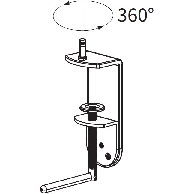 Workrite Astra 3 Two Piece C-Clamp Mount - LTG-CCB-TP-S 