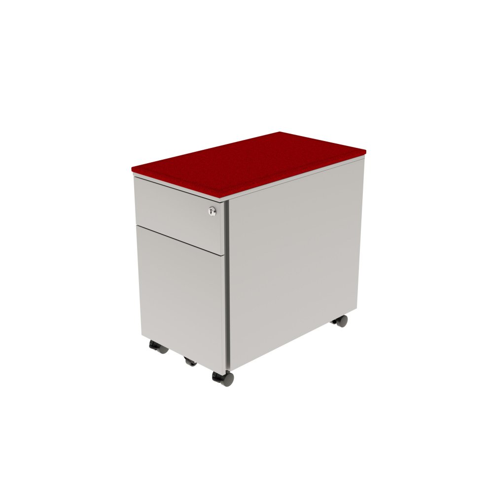 Silver Metal Mobile Pedestal with red pad