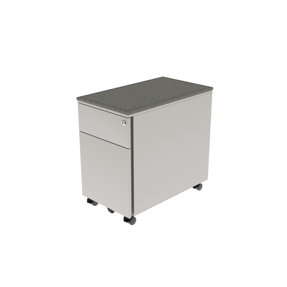 Silver Metal Mobile Pedestal with light grey pad