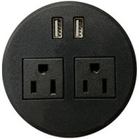 Workrite LOS3-DTP-2P2USBC-BK Power USB Charger Grommet