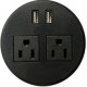 Workrite LOS3-DTP-2P2USBC-BK Power USB Charger Grommet