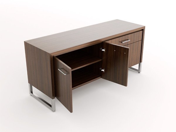 Advent Credenza - Door with Shelves - File Drawer - Open