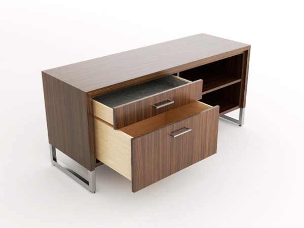 Advent Credenza - File Drawer - Open Shelves - Open