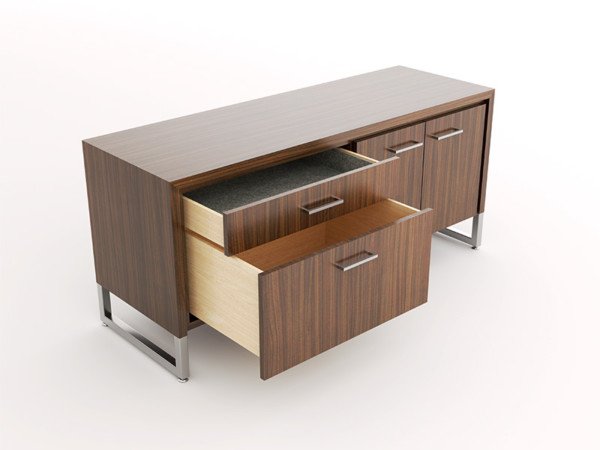 Advent Credenza - File Drawer - Door with Shelves - Open