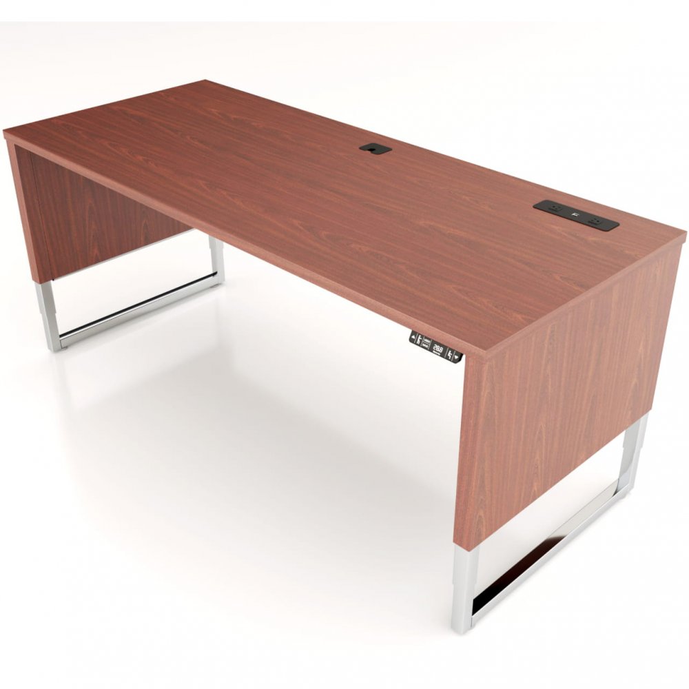 Workrite ADV-7230 Advent Desk - Mahogany laminate color with mid position