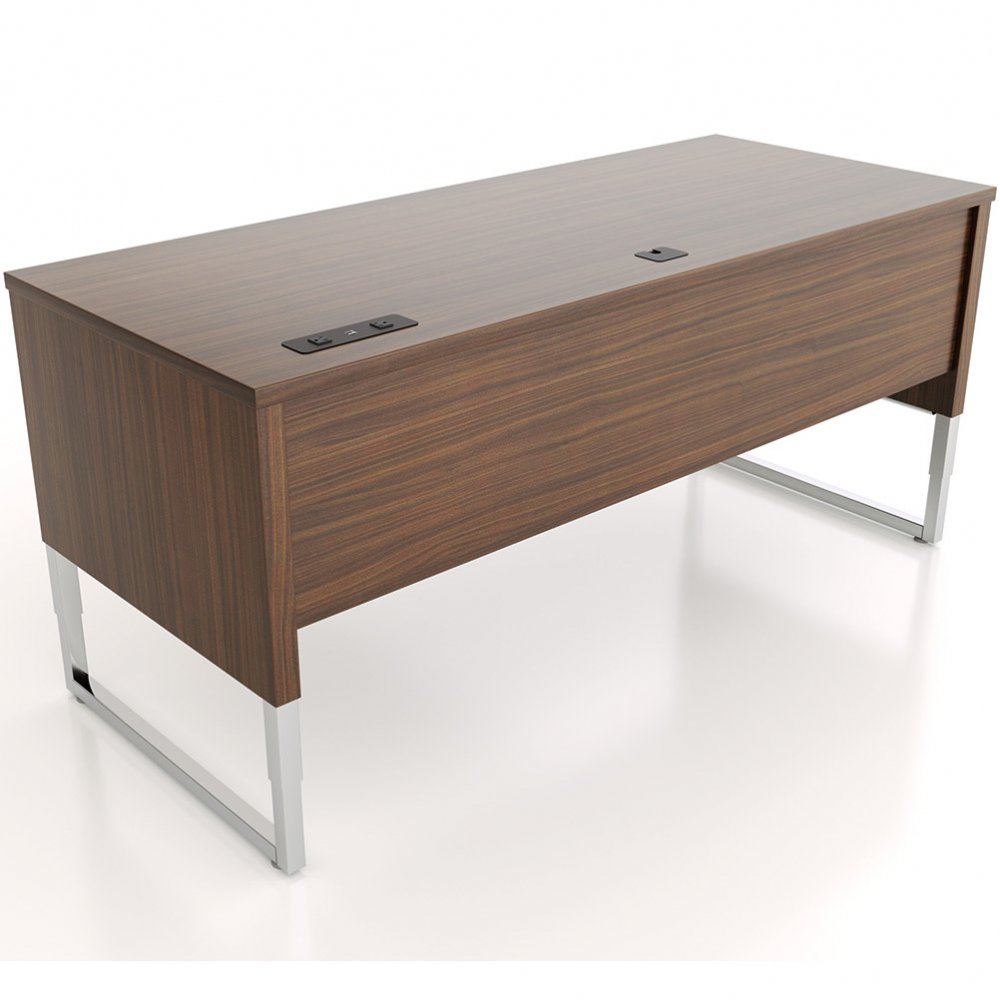 Workrite ADV-7230 Advent Desk - Walnut laminate color with mid position