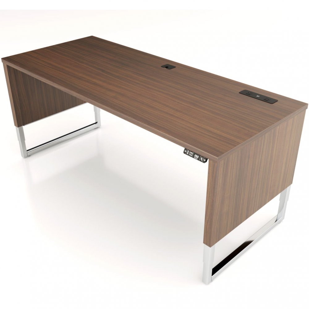 Workrite ADV-7230 Advent Desk - Walnut laminate color with mid position