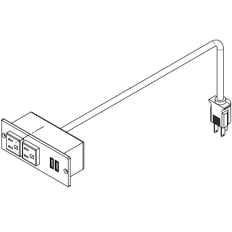 Workrite ACC-HPED-PWR-B Hanging Pedestal Power Supply