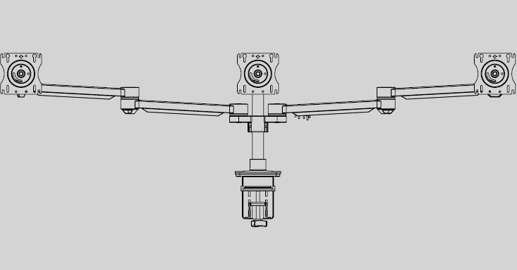 CONF-ST303 Side by Side Triple Monitor Arm