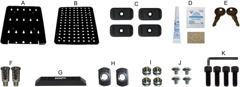 Components of AnchorPad 34196ARM Double Lockdown Plate