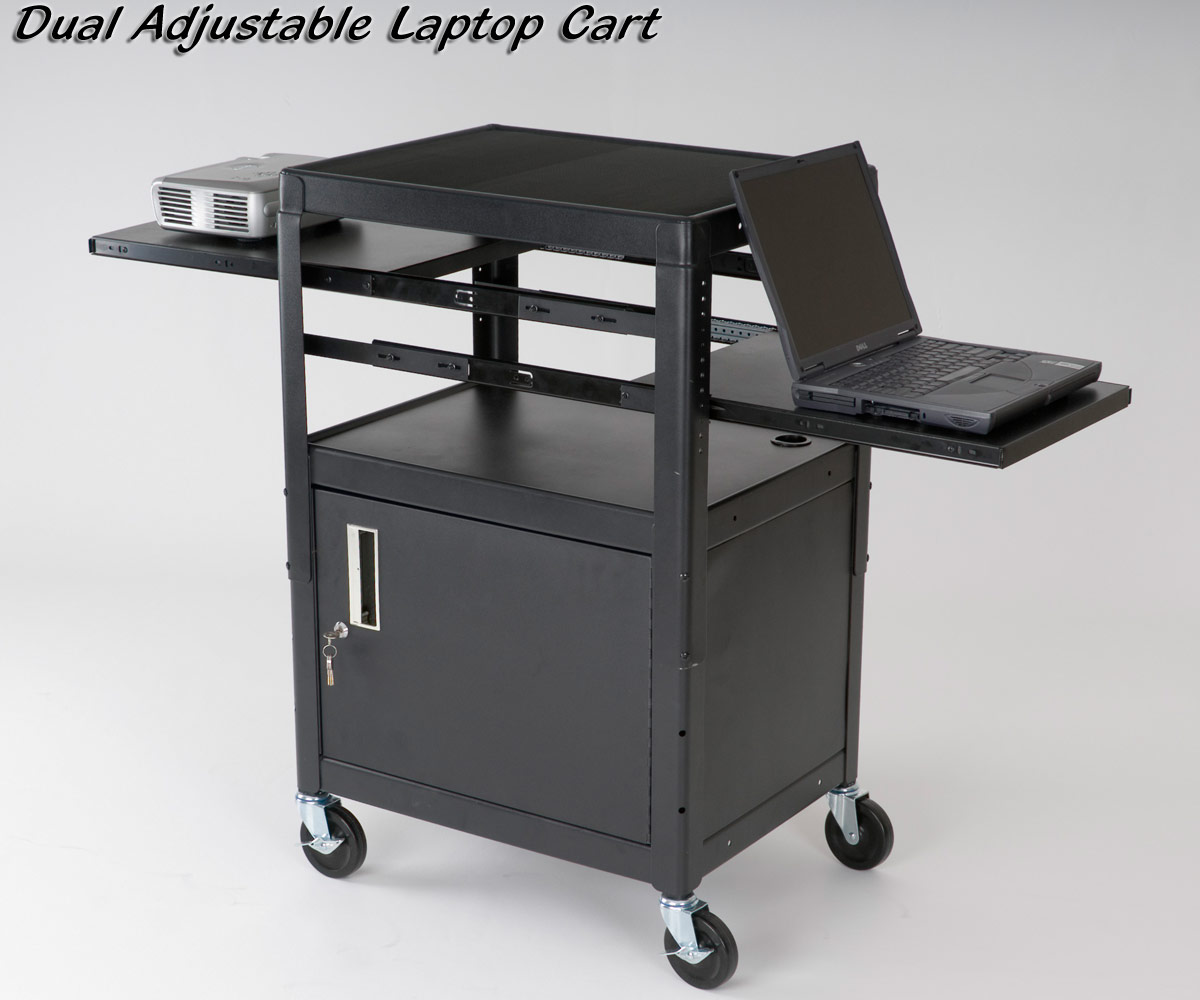 Balt 89875 Dual Adjustable Laptop Utility Cart, Locking