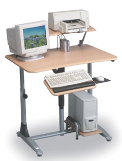 Balt 82493 Ergo E. Eazy Pneumatic Workstation- Total ergonomic comfort. Easy pneumatic adjustment. Alternate between sitting and standing positions during the day to relieve back stiffness.