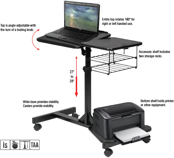 Balt 42052 LapMaster Height Adjustable Laptop Stand