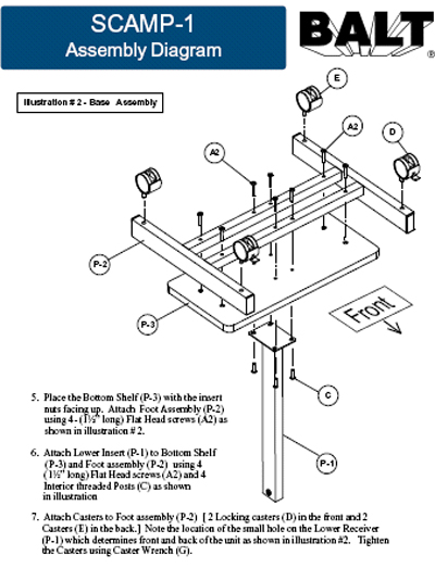 Detailed installation instructions of the Balt Scamp Laptop Stand System
