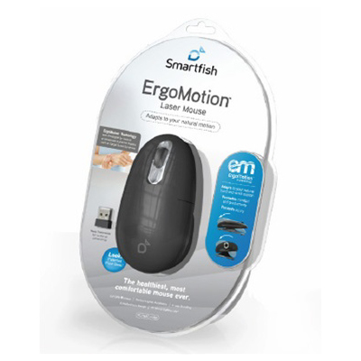 Smartfish ErgoMotion M2218B Wireless Ergonomic Laser Mouse