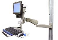 Ergotron 28-484-180 HD Combo Arm with Small CPU Holder Grey