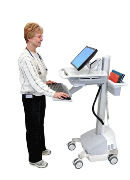 Ergotron SV42-42302 StyleView EMR Cart with LCD Monitor Arm, LiFe Powered
