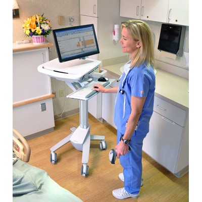 Ergotron SV41-41002 StyleView EMR Computer Cart with LCD Monitor Arm, NonPowered